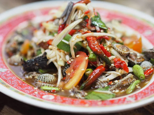 Papaya Salad Seafood Pickled Fish Crab Shellfish — Stock Photo, Image