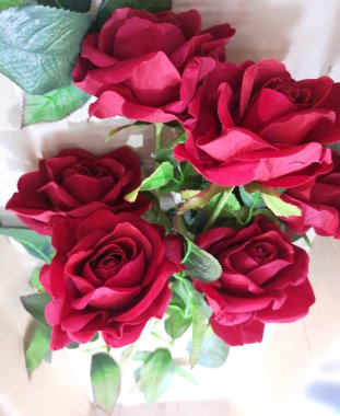 kırmızı gül güzel buket yapay Handmad