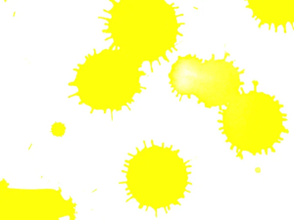 Nokta Sarı Renkli Suluboya Boya Beyaz Kağıt Arka Plan Üzerinde — Stok fotoğraf