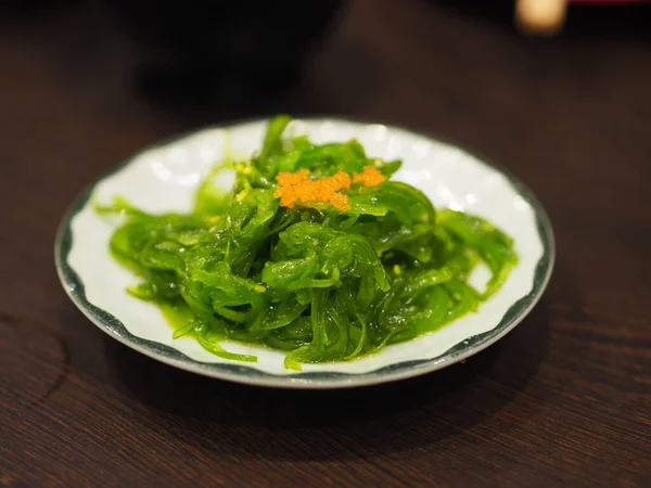 Japanese Seaweed Salad Green Leaves Food — Stock Photo, Image