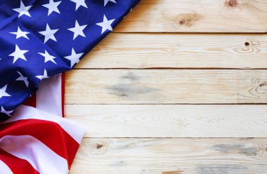 Antik America bayrak kırmızı mavi beyaz desen arka plan sallayarak kavramı ABD 4 Temmuz bağımsızlık günü, vatansever özgürlük ve demokrasi sembolü için renk. Anma günü zafer gurur özgürlük