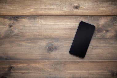 Vintage Smartphone mockup düz eski masa üstü ahşap arka plan doku alanı kavramı çalışma alanı office boş Not, Takvim yeni yıl 2019 planı, e-ticaret iş blogger fikir boş ahşap görünümü üzerinde yatıyordu