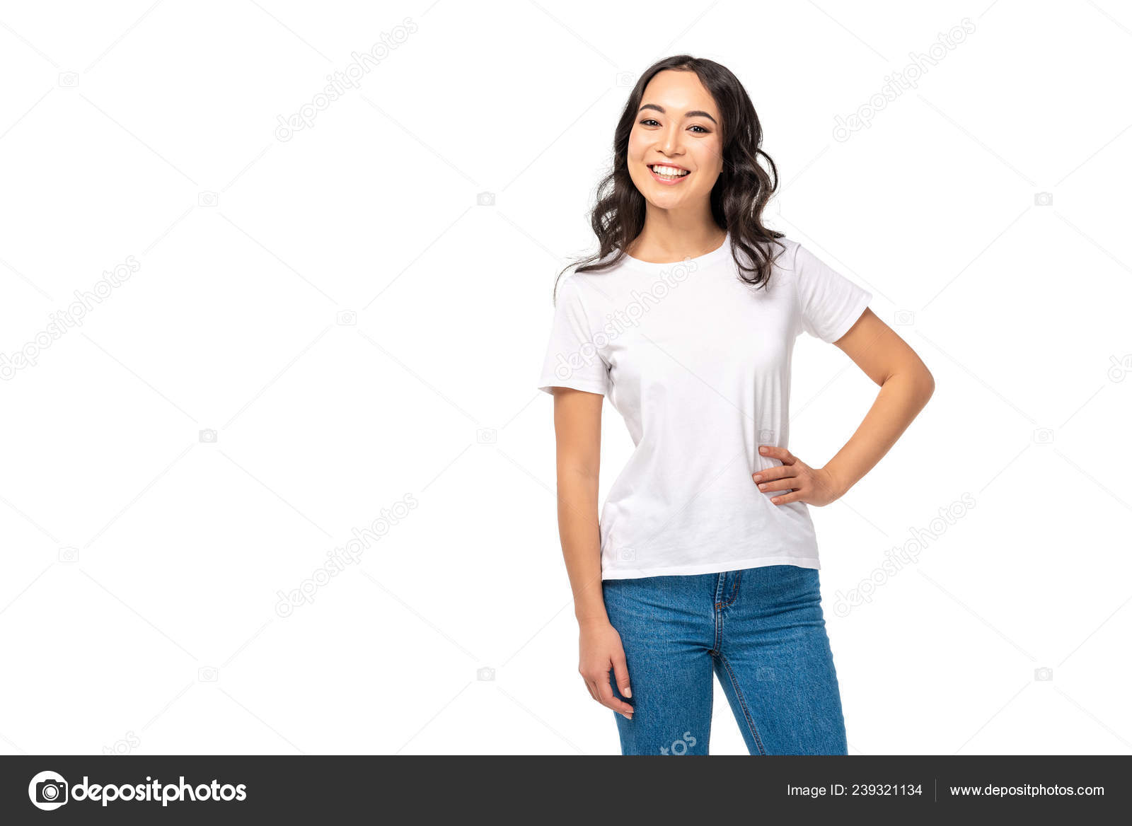 Attractive Asian Female White Shirt Blue Jeans Holding Hand Hip Stock Photo By C Haydmitriy Attractive Asian Female White Shirt Blue Jeans Holding Hand Hip Stock Photo By C Haydmitriy