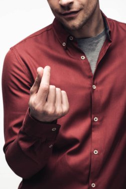 gri, insan duygu ve ifade kavramı izole para jest gösteren adam kırpılmış görünümü