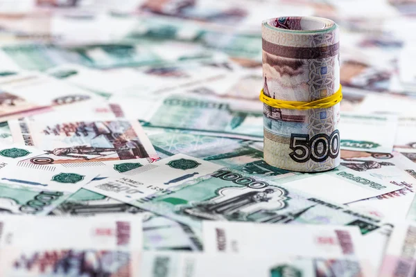 Selektiver Fokus Der Geldmenge Auf Russisches Geld — Stockfoto