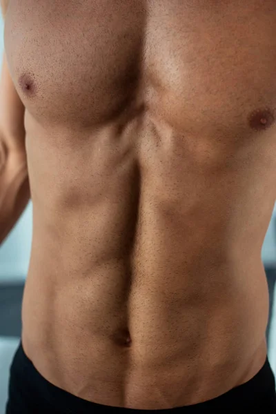 Cropped View Young Shirtless Man Home — Stock Photo, Image