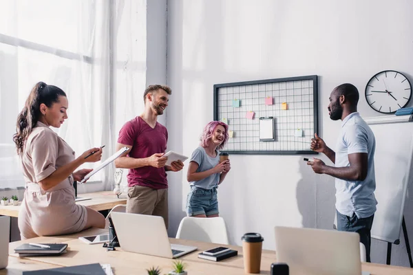 Selective Focus Multiethnic Business People Working Together Office — Stock Photo, Image