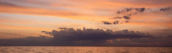 Horizontal Crop Sky Sea Sunset — Stock Photo, Image