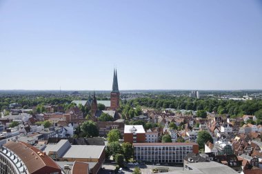 Lubeck şehir manzaralı Petri Tower