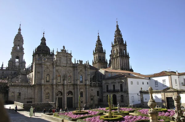 Kathedraal Azabacheria Gevel Santiago — Stockfoto