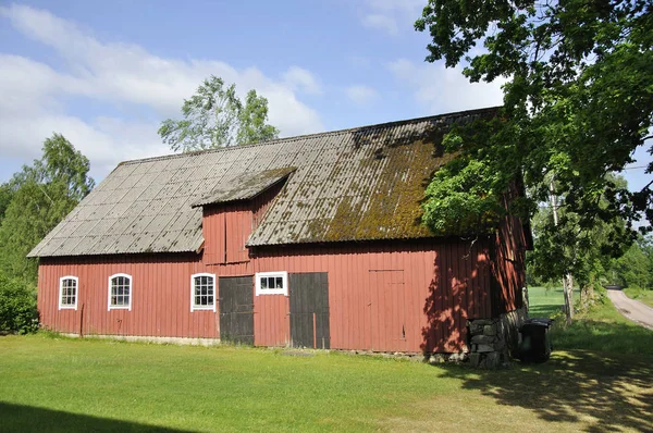 Celeiro Perto Uma Fazenda Suécia — Fotografia de Stock