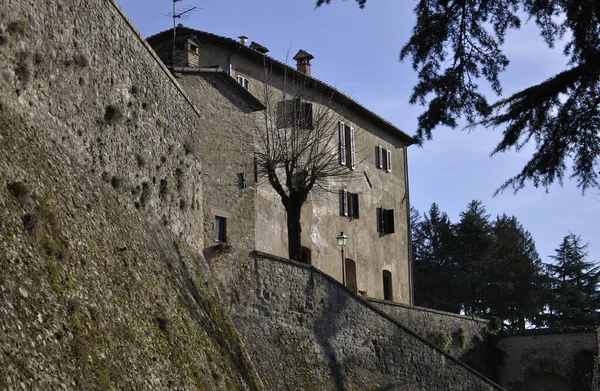 Sunny Day City Wall House Town Montone — Stock Photo, Image