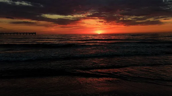 Qui Può Vedere Bellissimo Tramonto Sul Mar Baltico Palanga — Foto Stock