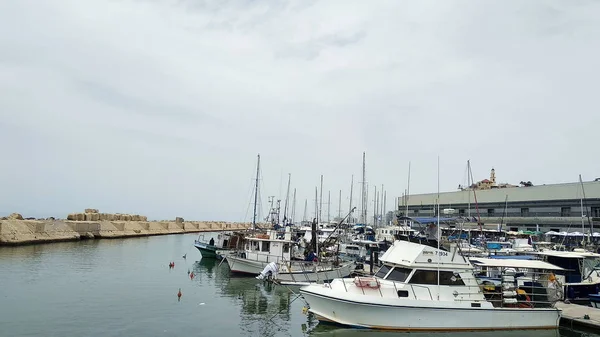 Aparcamiento Barcos Puerto Jaffa Tel Aviv Israel — Foto de Stock