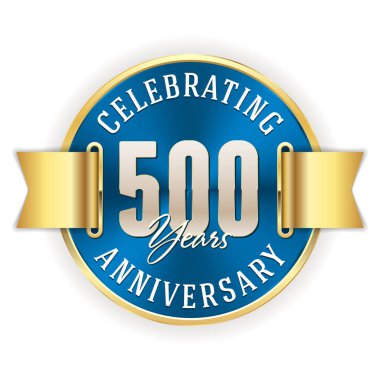 500 yılını kutlayan yıldönümü yuvarlak amblemi ile şerit.