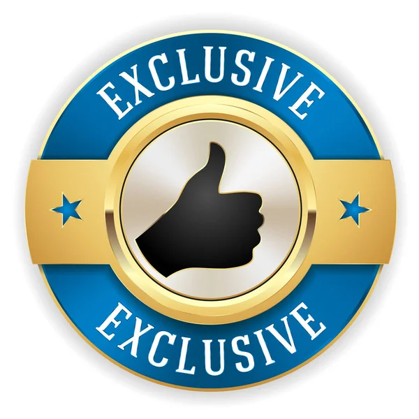 Gold Exclusive Button Badge White Border — Stock Vector