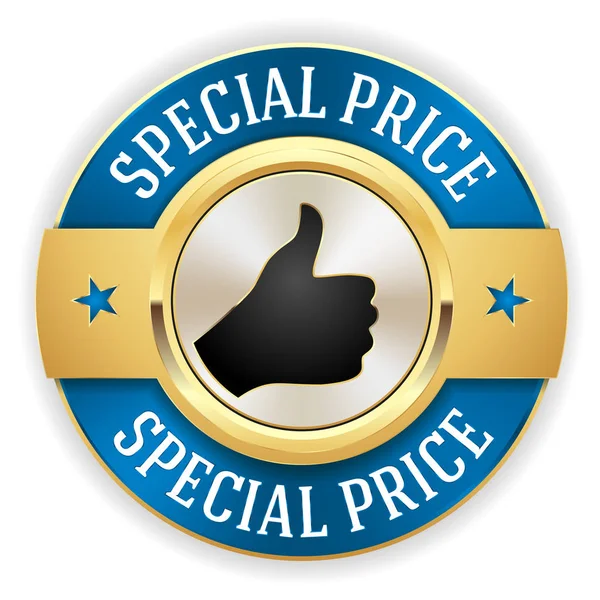 Gold Special Price Button Badge White Border — Stock Vector