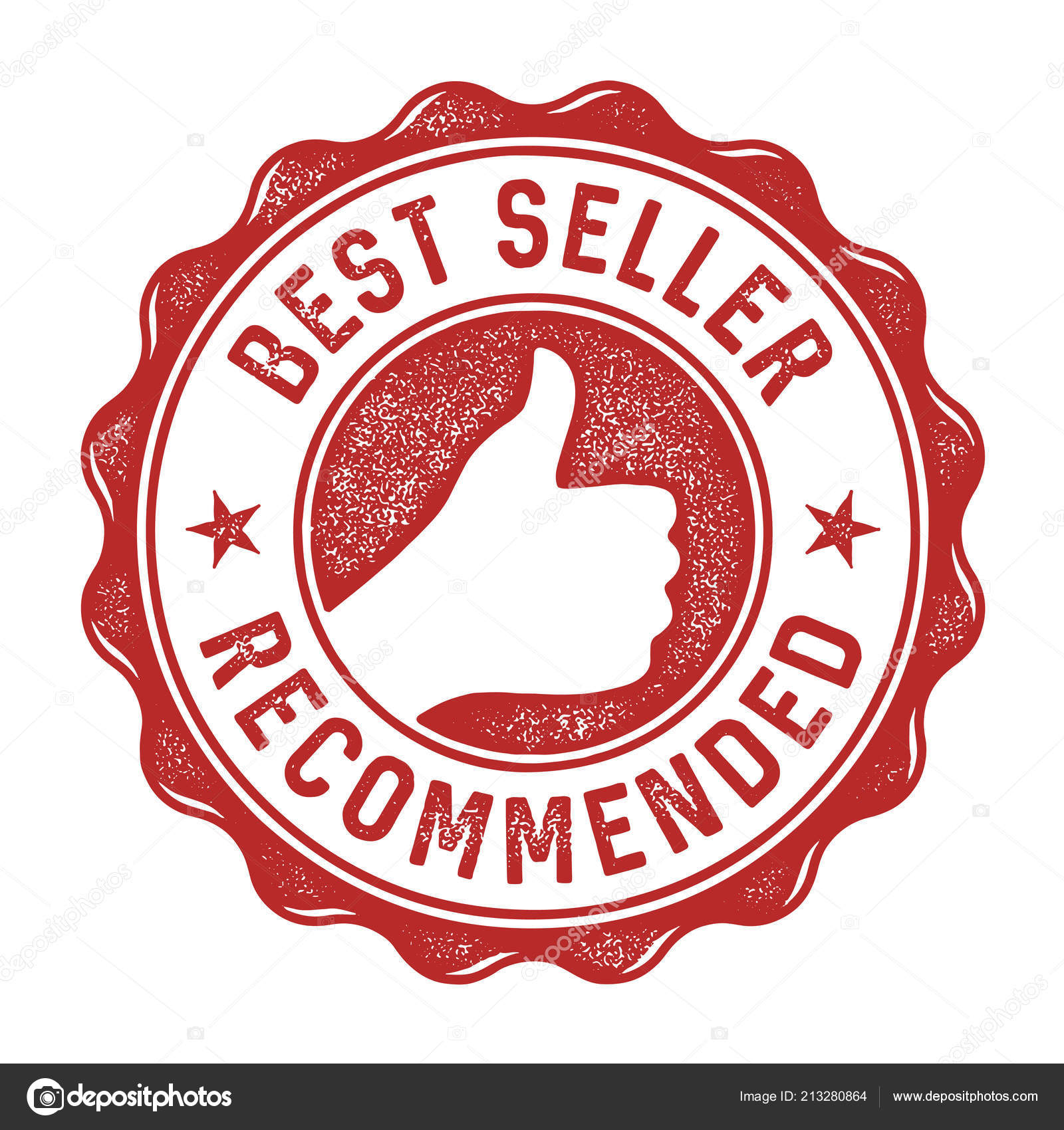 Best Seller label with red ribbon Royalty Free Vector Image