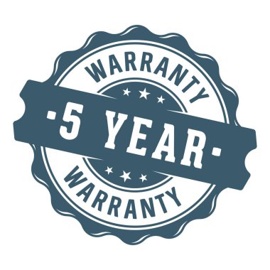 Beyaz arka plan üzerinde izole etiket 5 yıl garanti