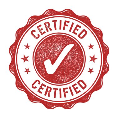 Beyaz arka plan üzerinde izole sertifikalı etiket