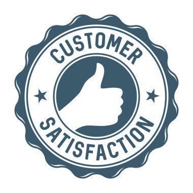 Beyaz arka plan üzerinde izole müşteri memnuniyeti etiket