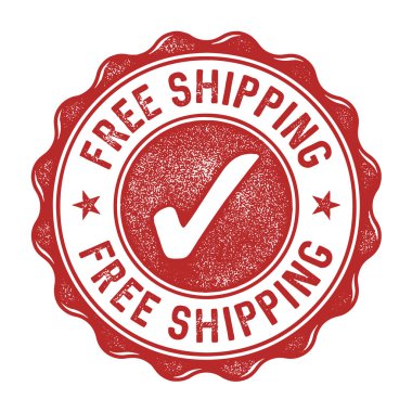 Beyaz arka plan üzerinde izole ücretsiz sevkiyat etiketi