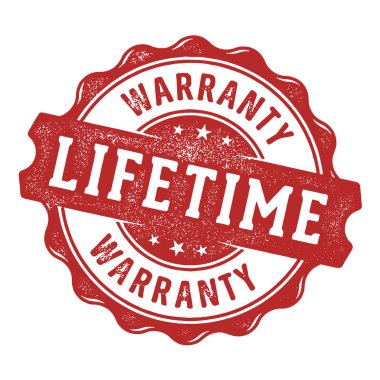 Beyaz arka plan üzerinde etiket izole ömür boyu garanti