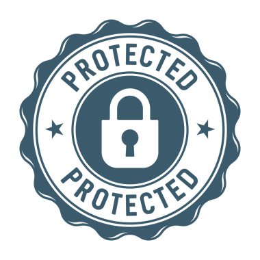 Beyaz arka plan üzerinde izole korumalı etiket