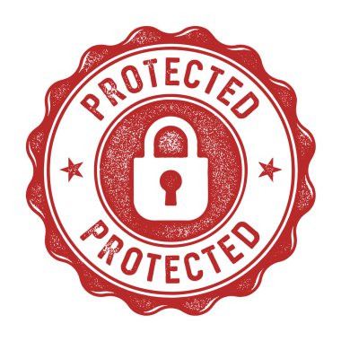 Beyaz arka plan üzerinde izole korumalı etiket