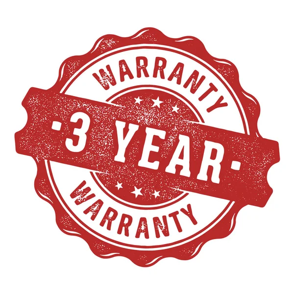 Year Warranty Label Isolated White Background — Stock Vector
