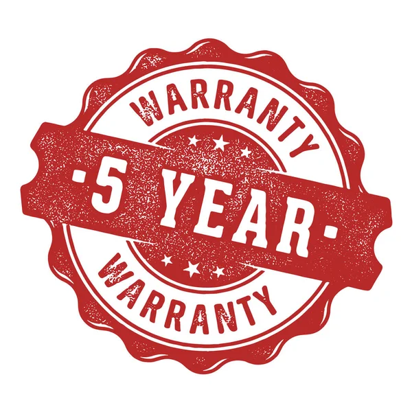 Year Warranty Label Isolated White Background — Stock Vector