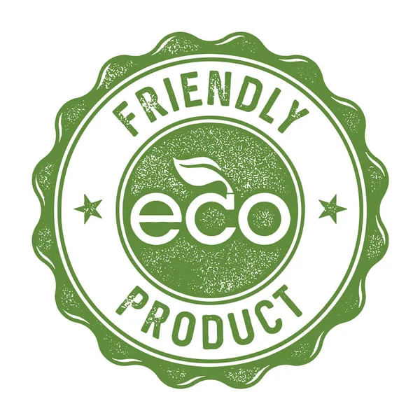 Eco Friendly Label Isolated White Background — Stock Vector