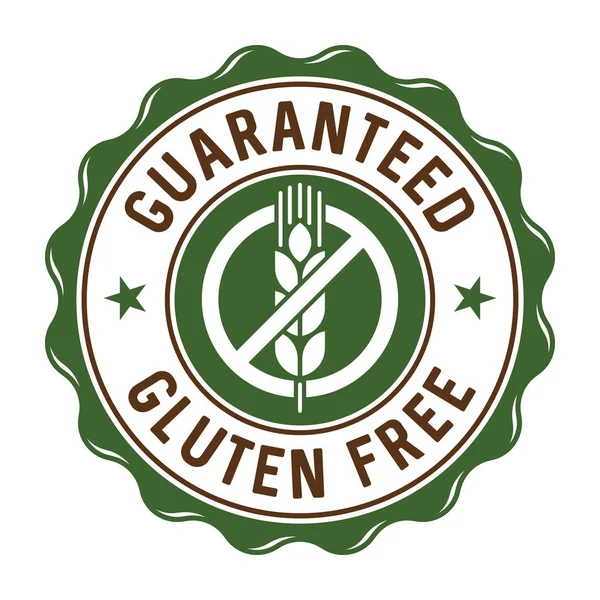 Guaranteed Gluten Free Label Isolated White Background — Stock Vector