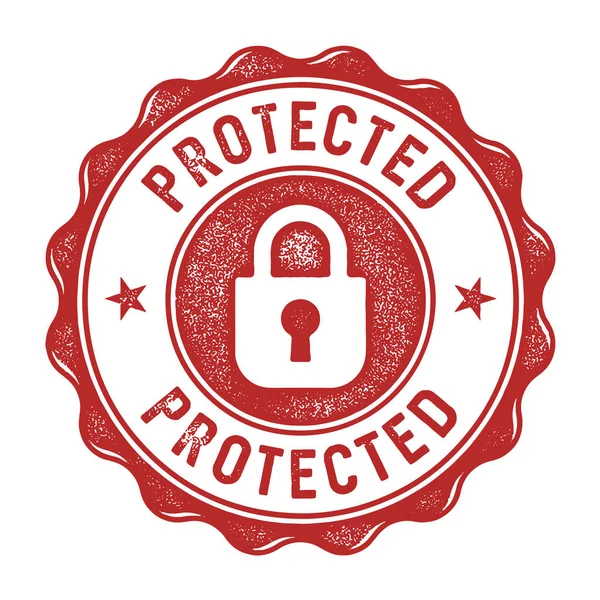 Protected Label Isolated White Background — Stock Vector