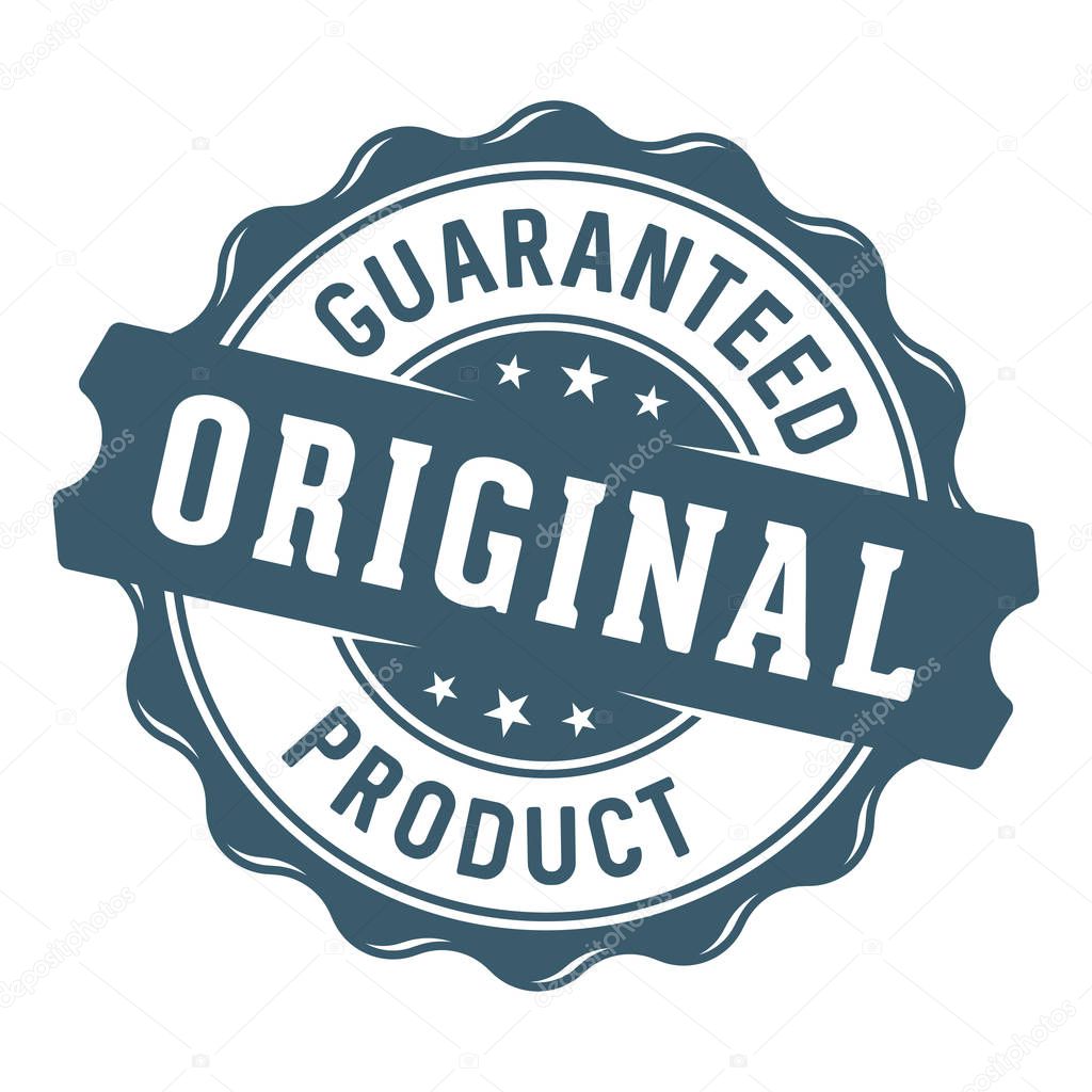 guaranteed original product label isolated on white background