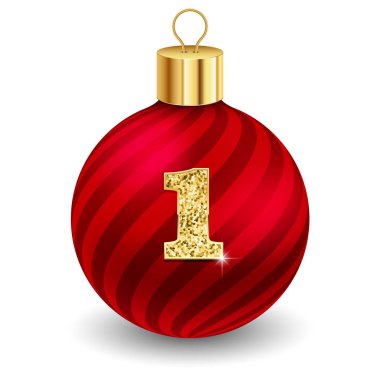 Mektup 1 ile kırmızı noel topu