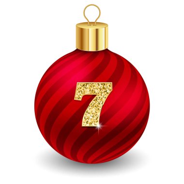 7. harfli kırmızı noel topu