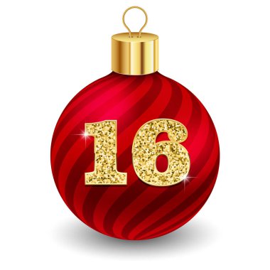 Mektup 16 ile kırmızı noel topu