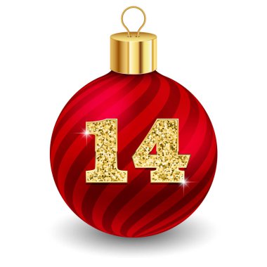 Mektup 14 ile kırmızı noel topu