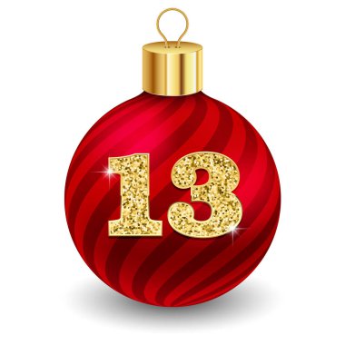 Mektup 13 ile kırmızı noel topu