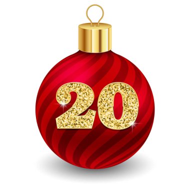 Mektup 20 ile kırmızı noel topu