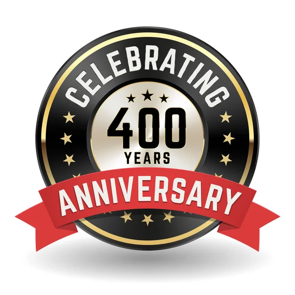 400 Yıl Kutluyor - Kırmızı Kurdele ile Altın Yıldönümü Rozeti