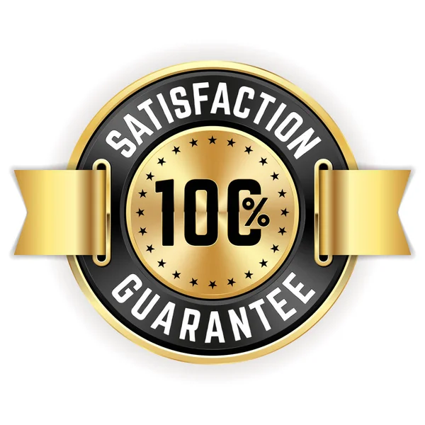 Distintivo Satisfação Ouro 100 — Vetor de Stock