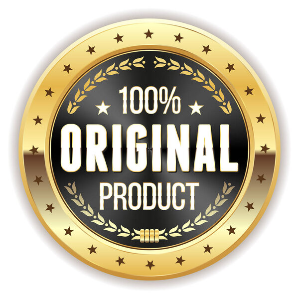 Black 100% Original Product Button With Gold Border