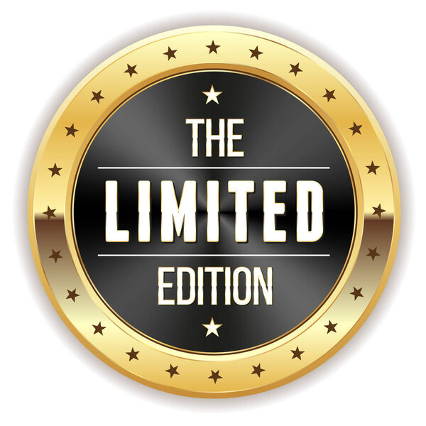 Черная ограниченная пуговица с золотым бордюром
