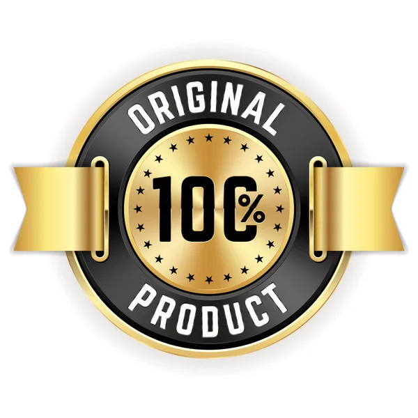 Insignia Producto Original 100 Oro Con Cinta — Vector de stock