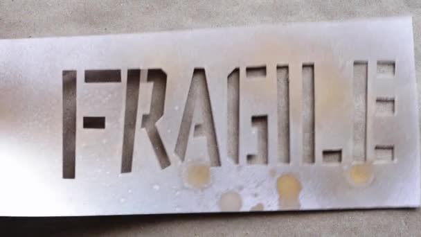 Video Fragile Stencil Word — Stock Video