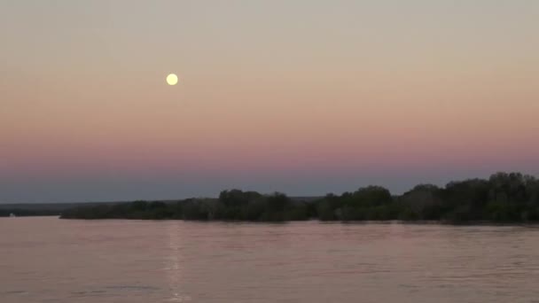 Luna Sul Fiume Zambesi Zambia — Video Stock