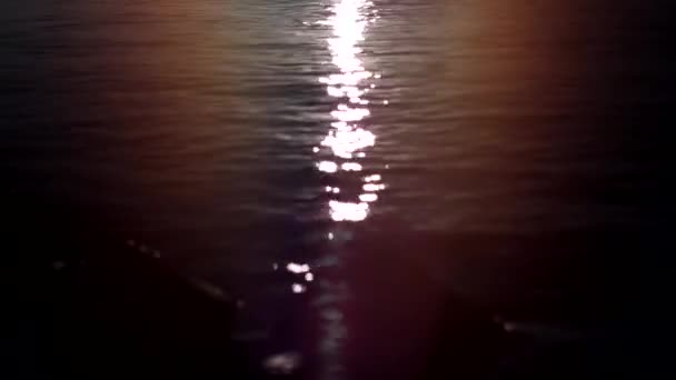 Vatten Skimrande Solnedgången — Stockvideo