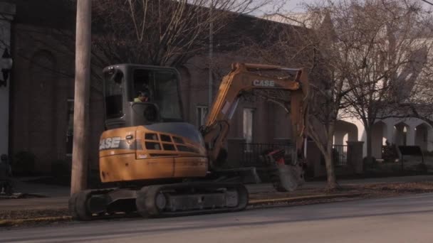 Weitblick Beim Straßenbau — Stockvideo